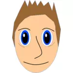 Ilustraţie vectorială de desene animate băiat faţă
