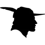 Robin Hood-Profil-Silhouette-Vektor-Bild