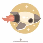Rocket in space cartoon vector