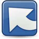 Blaue und weiße Darstellung der Upload-Symbol