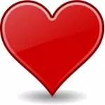 Illustration vectorielle de coeur rouge avec une ombre ronde