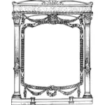 Roman decorative frame with lion heads vector clip art
