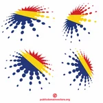 ルーマニアの旗を持つハーフトーン形状
