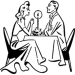 Romantik bir akşam yemeği vektör küçük resim
