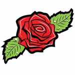 Silhouette de couleur de fleur de rose