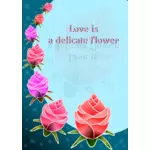 Postkort med rosebuds