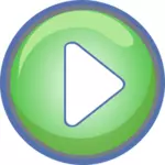 Vector illustratie van blauwe en groene knop afspelen