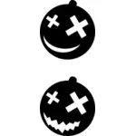 Halloween pumpkins siyah beyaz küçük resim vektör