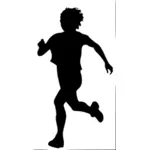 Silhouette of a running man vector image