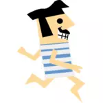 Cartoon vector drawing of a retro runner