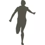 Silhouette vector drawing of running man