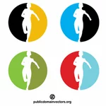 Koşu yarışması logo konsepti