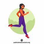Female athlete is jogging