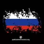 Russlands flagg på svart bakgrunn