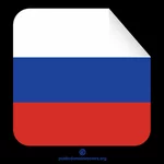 Label mengupas bendera Rusia