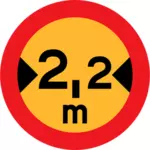 No vehicles with width over 2.2 meters traffic sign vector drawing