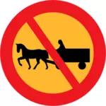 No horse and carts road sign vector illustration