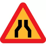 Strada si restringe su entrambi i lati segno immagine vettoriale