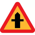 矢量图形的十字路口交通签名警告