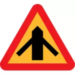 Traffico fusione da destra e sinistra segno vettoriale ClipArt