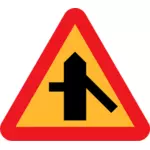 Slučování dopravní značka vektorový obrázek