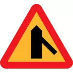 Traffico fusione da destra segno vettoriale ClipArt