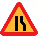 Îngustează drumul dreapta semneze ilustraţia vectorială