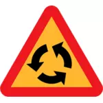 Wektor rysunek Ronda ruchu znak ostrzeżenie