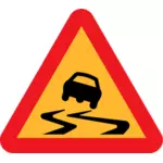 בתמונה וקטורית של סמל התנועה כביש חלקלק