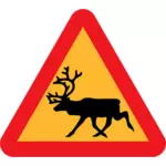 Küçük resim vahşi hayvan trafik işareti vektör