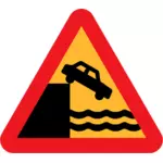 Don't drive over a cliff warning traffic sign vector image