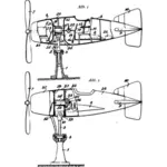 Illustrazione vettoriale del classico aereo su un supporto