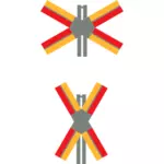 Tanda jalan kereta api crossing vektor ilustrasi