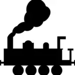Silhouette vector graphics of steam locomotive