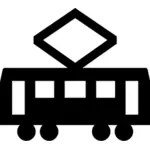 Siluet vektör küçük resim tramvay simgesi