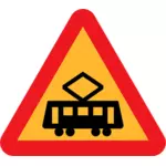 Drumul simbol pentru tramvai traversând grafică vectorială