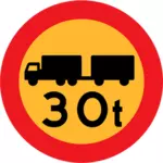 30 tun vozy vektorové dopravní značka