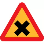 Disegno vettoriale di strada segno di croce