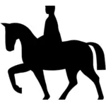 Horserider впереди дороги знак значок векторное изображение