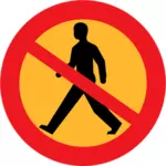 No pedestrians vector road sign