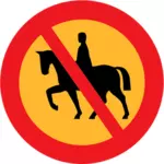 Nessun cavallo cavalcato o accompagnato vector cartello stradale