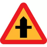 Persimpangan lalu lintas tanda vektor gambar