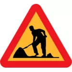 Road work ahead vector sign