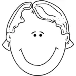 Young boy cartoon face vector clip art