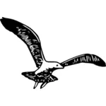 Herring gull with wings spread wide vector graphics
