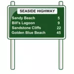 Road distances sign vector