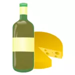 Vektorikuva viinistä ja juustosta
