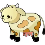 Cartoon cow with brown spots vector illustration
