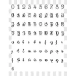 Spiraal cijfers en letters