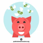 Safe money in a piggy bank